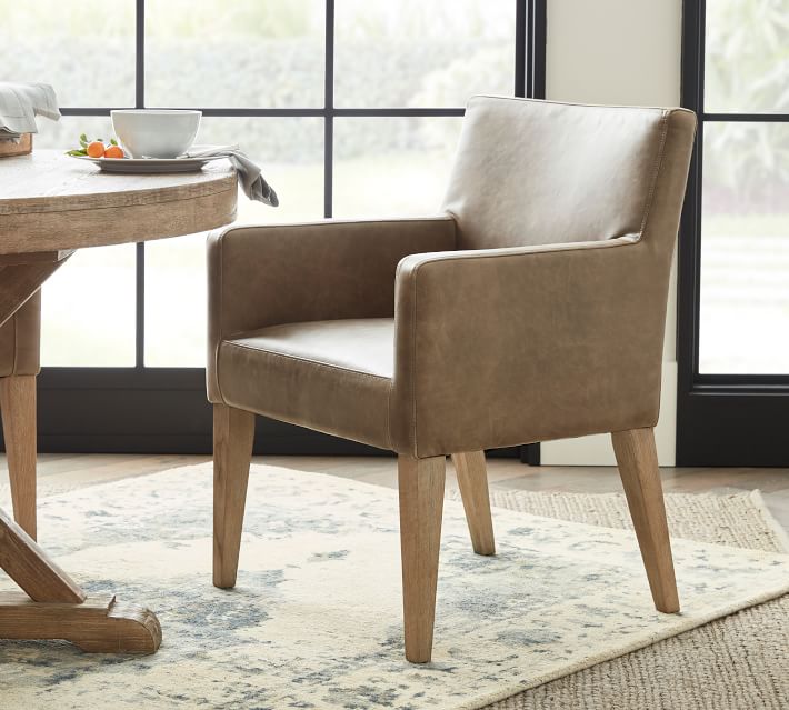 Brown Leather Dining Chairs With Arms : Get the best deals on brown