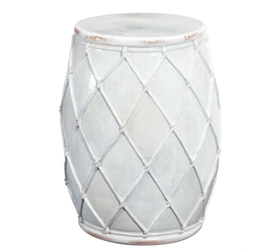 Net Ceramic Outdoor Side Table Pottery Barn