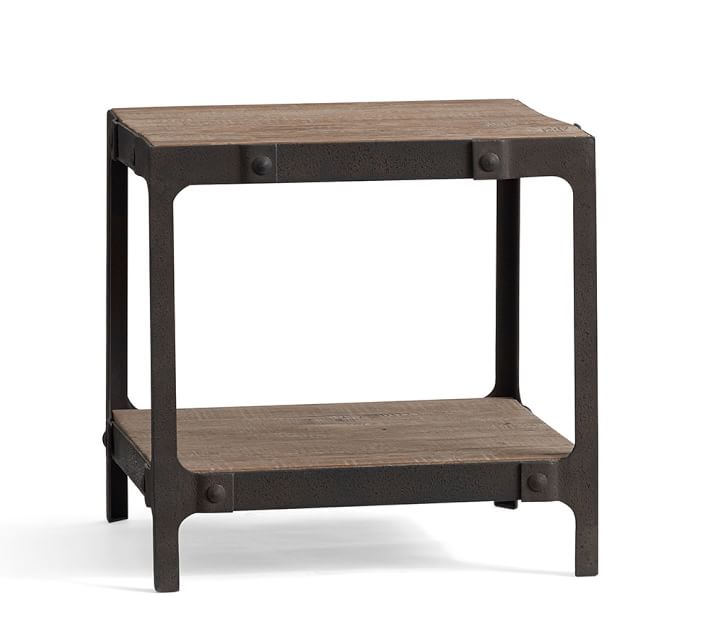 Clint Reclaimed Wood End Table Pottery Barn