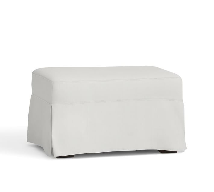 York Slipcovered Ottoman Pottery Barn