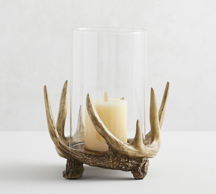 Antler Hurricane Candle Holder Pottery Barn