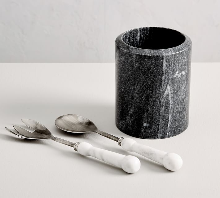 Black Marble Kitchen Utensil Holder Kitchen Accessories Pottery Barn