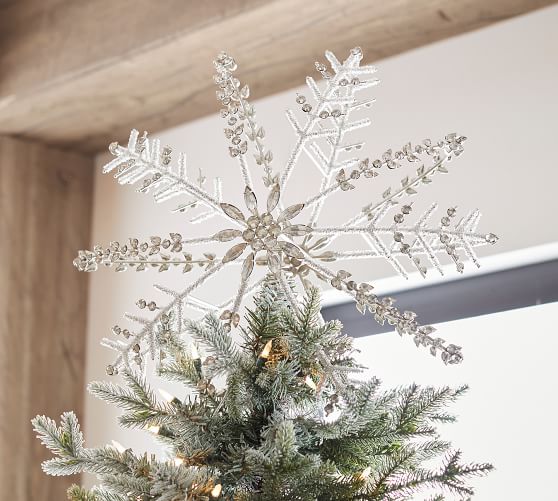 Jeweled Snowflake Tree Topper Pottery Barn
