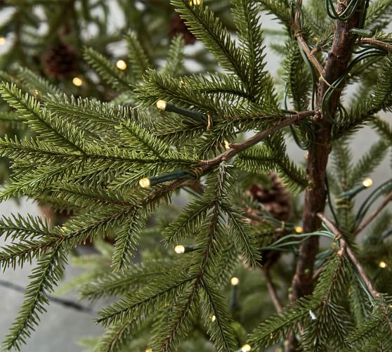 Pre Lit Faux Pine Trees In Baskets Pottery Barn