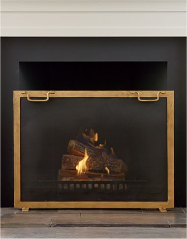 Fireplace Screen All Hearth Pottery Barn - Vail Glass Fireplace Screen With Doors