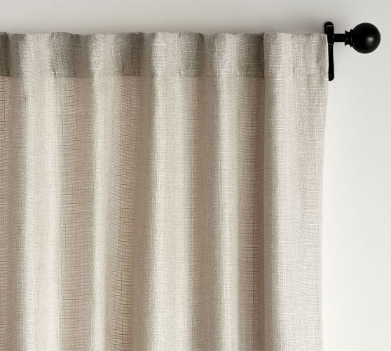 Basketweave Slub Curtain Oatmeal Pottery Barn