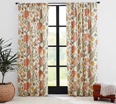 Cynthia Palampore Linen/Cotton Rod Pocket Curtain