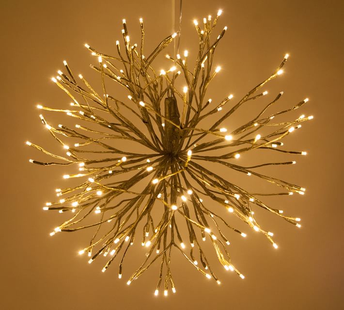 Light Up LED Hanging Starburst Gold Pottery Barn