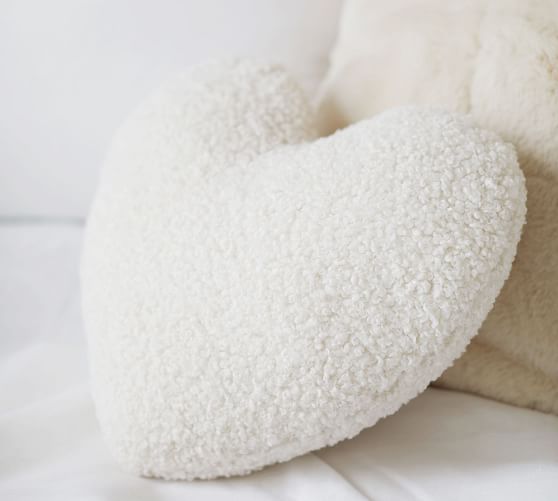 heart shaped fur pillow