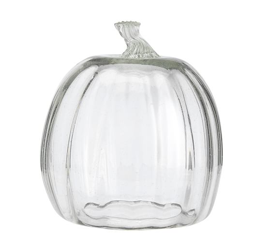 Recycled Glass Pumpkin Cloche Pottery Barn