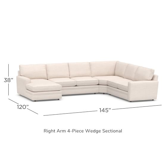 Pearce Square Arm Upholstered 4-Piece Sectional with Wedge | Pottery Barn
