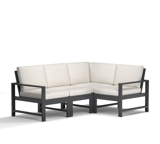 Indio Metal Outdoor Sectional Set Slate Pottery Barn