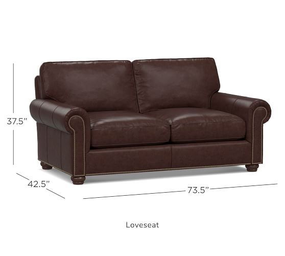 ster Leather Sofa with Nailheads Pottery Barn
