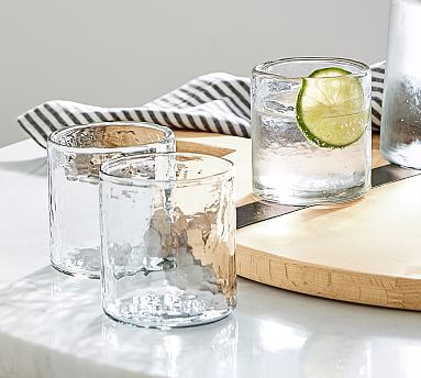 Handmade Hammered Double Old Fashioned Glasses