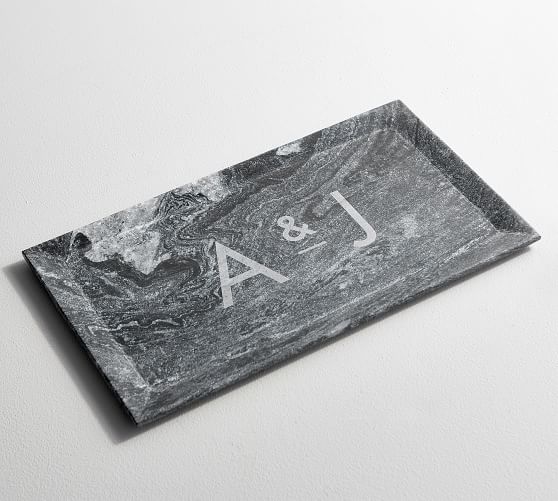 Black Marble Rectangular Serving Platter Pottery Barn