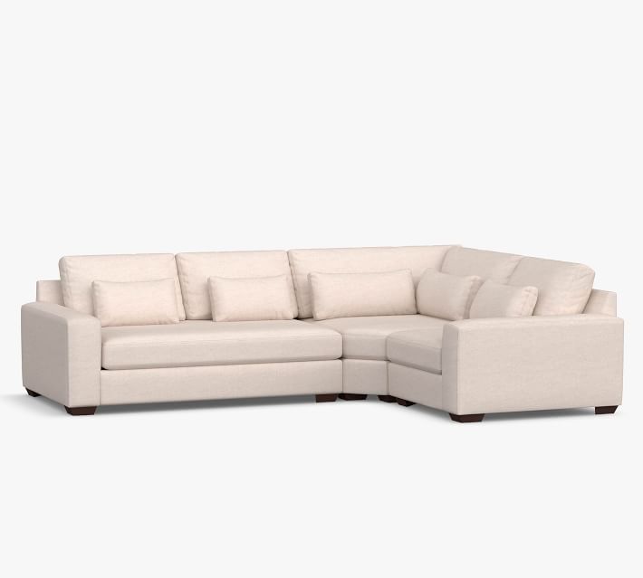 Big Sur Square Arm Deep Seat Upholstered 3-Piece Sectional with Wedge ...