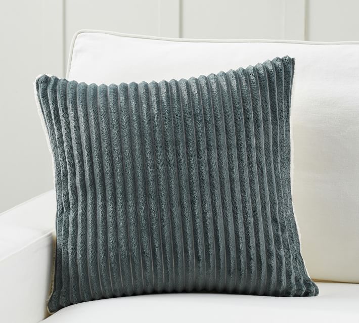 Ridgeline Sherpa Back Pillow Cover, 20 x 20", Gray Pottery Barn