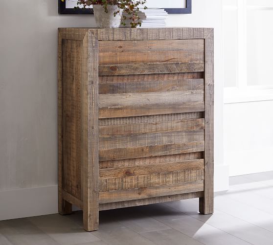 Hensley Reclaimed Wood 4 Drawer Tall Dresser Pottery Barn