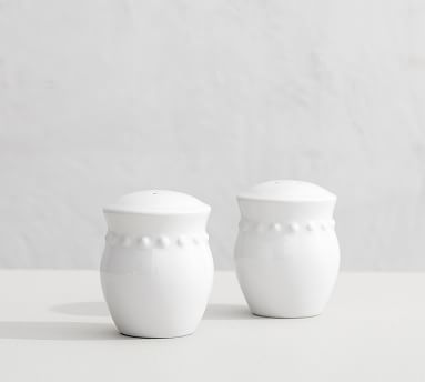 Emma Beaded Stoneware Salt Pepper Shakers