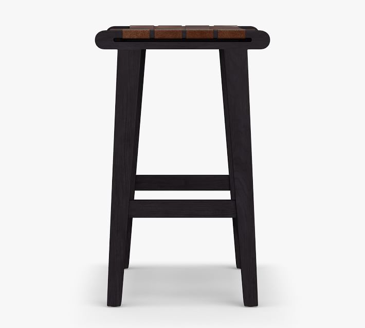 Fenton Backless Leather Bar & Counter Stools Pottery Barn