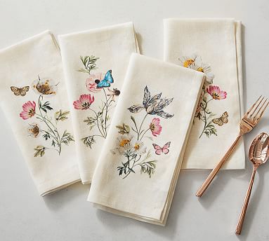 Monique Lhuillier Tuileries Linen/Cotton Napkins - Set of 4
