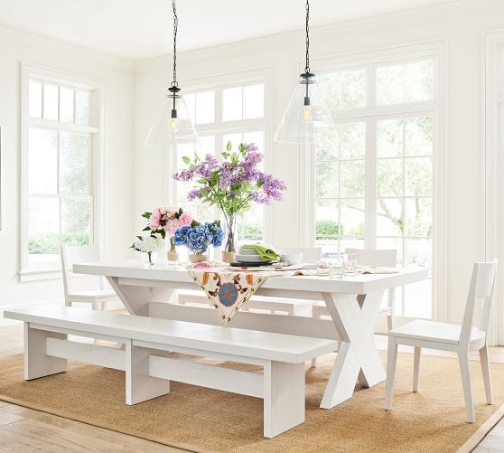 Modern Farmhouse Dining Set For 6, Modern Farmhouse Dining Table Set With Bench
