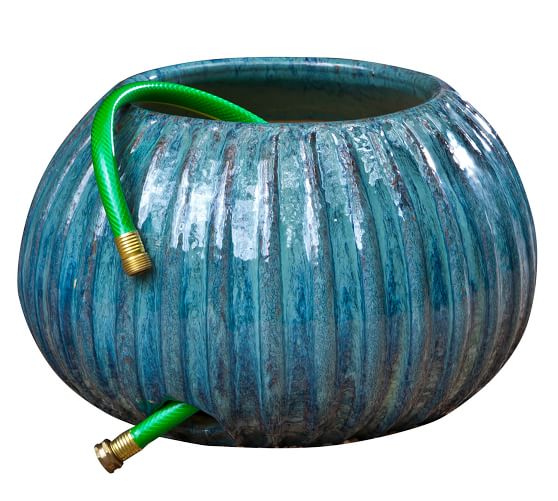Terra Cotta Ribbed Garden Hose Pot Blue Pottery Barn