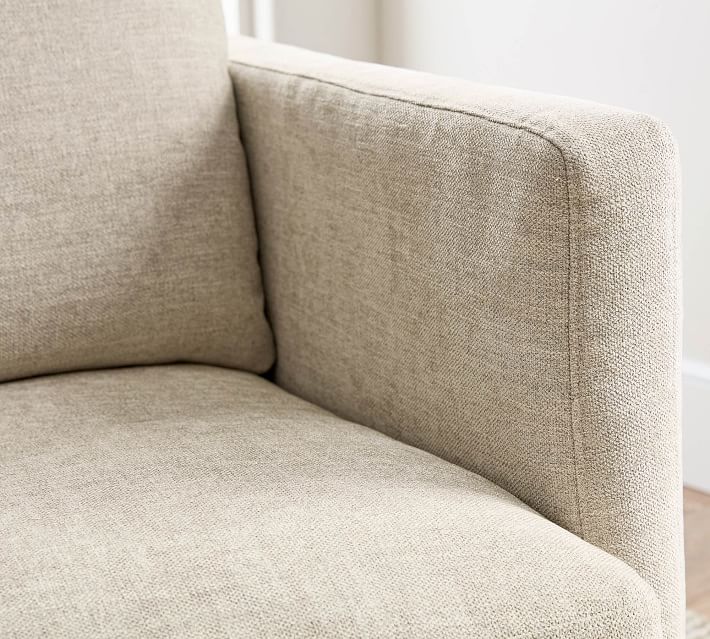 Menlo Upholstered Swivel Armchair | Pottery Barn