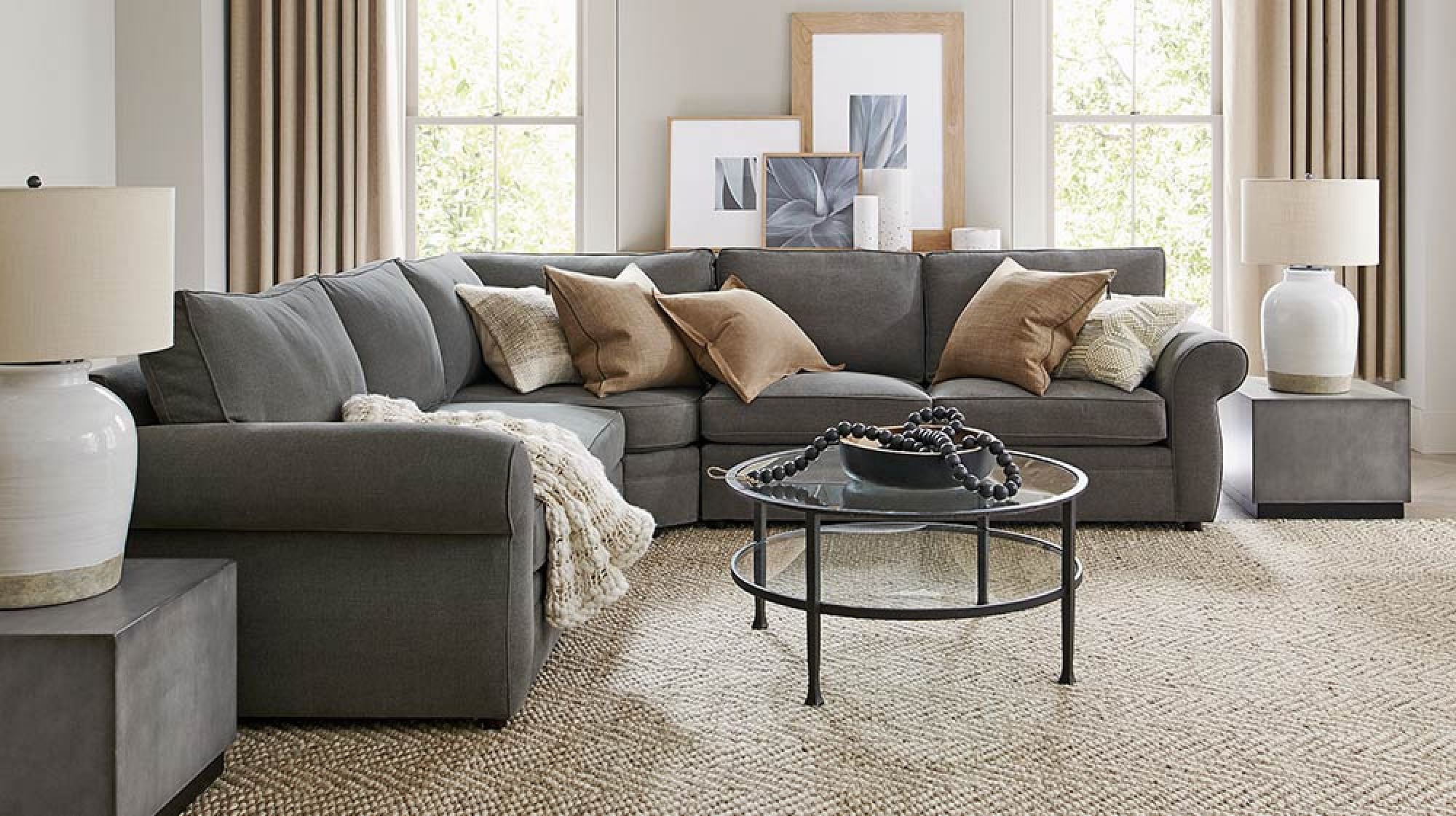 Pearce Upholstered 3-Piece L-Sectional with Wedge | Pottery Barn