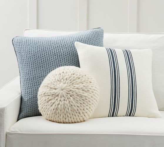 pottery barn blue throw pillows