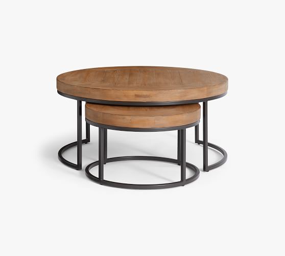 Malcolm Round Nesting Coffee Tables Pottery Barn - Solid Wood Round Nesting Coffee Tables Malcolm Round Nesting Coffee Tables Pottery Barn - Solid Wood Round Nesting Coffee Tables