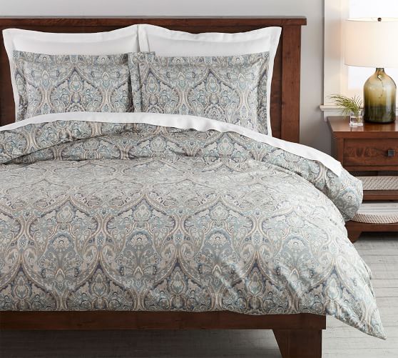 Blue Mackenna Paisley Percale Patterned Duvet Cover Sham Pottery Barn