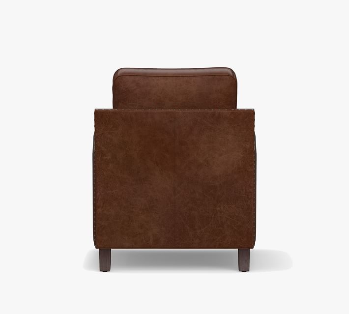 Tyler Curved Arm Leather Armchair with Nailheads | Pottery Barn