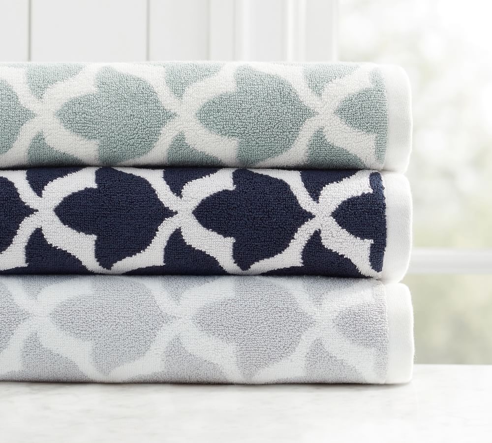 Marlo Organic Jacquard Towels Pottery Barn