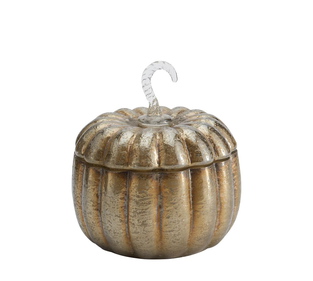 Mercury Glass Pumpkin Candle - Harvest Spice | Pottery Barn