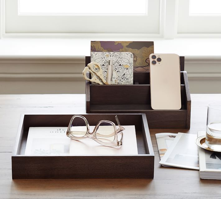 Walnut Desk Accessories Collection Pottery Barn