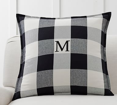 gray plaid pillow covers