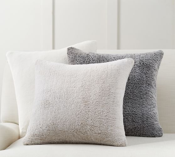 pottery barn fur pillows