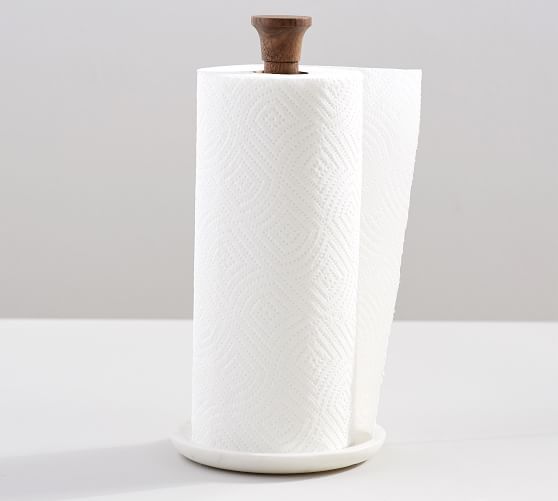 Chateau Marble Acacia Wood Paper Towel Holder
