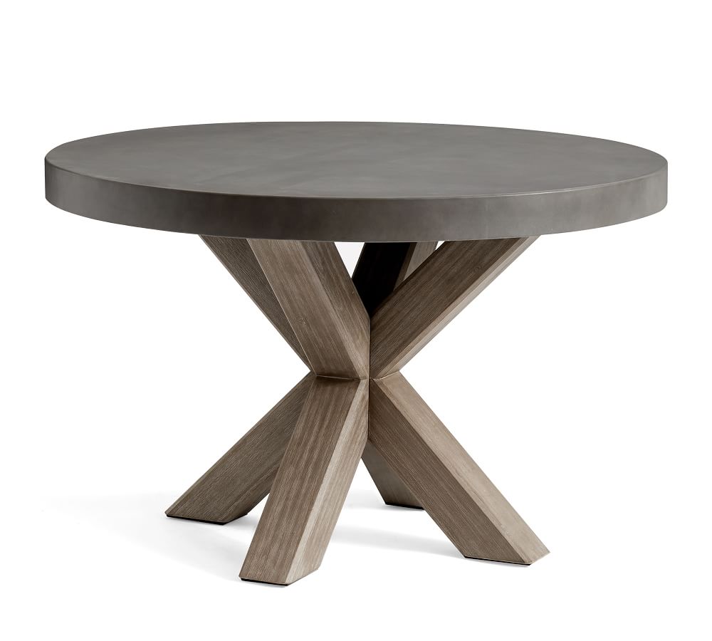Abbott 48 Concrete Fsc Acacia Round Dining Table