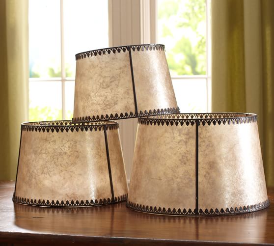 Pottery Barn SILK TAPERED DRUM TABLE LAMP SHADE SMALL 13.5" ESPRESSO BROWN NEW 