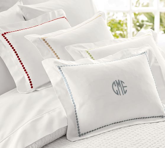 monogrammed boudoir pillow