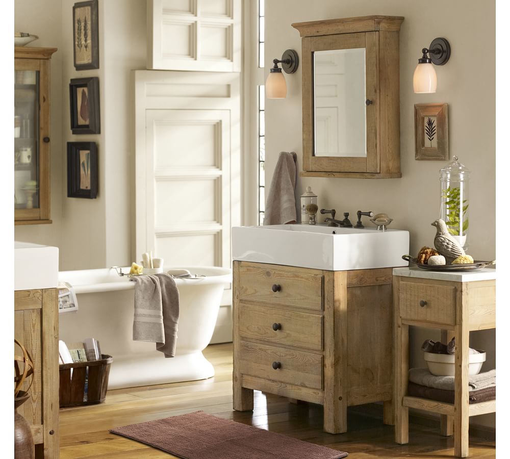 Mason Reclaimed Wood Wall Mounted Medicine Cabinet | Pottery Barn