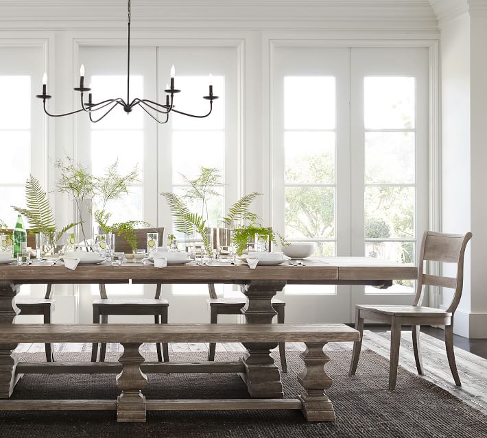 Perfect Pair Banks Extending Dining Table with Banks Bench + Bradford