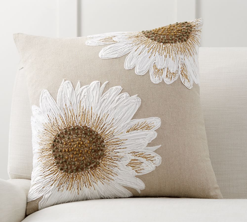 Sunflower Decorative Pillow Cover | Pottery Barn