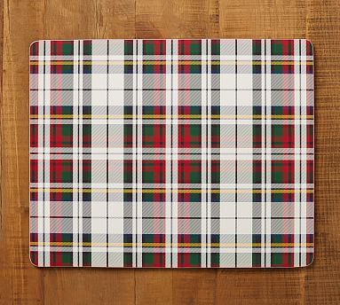 Denver Plaid Rectangular Cork Placemat | Pottery Barn