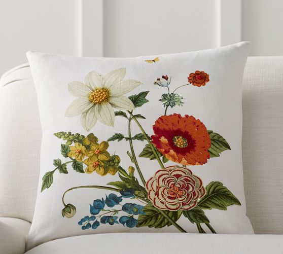 pottery barn embroidered pillow