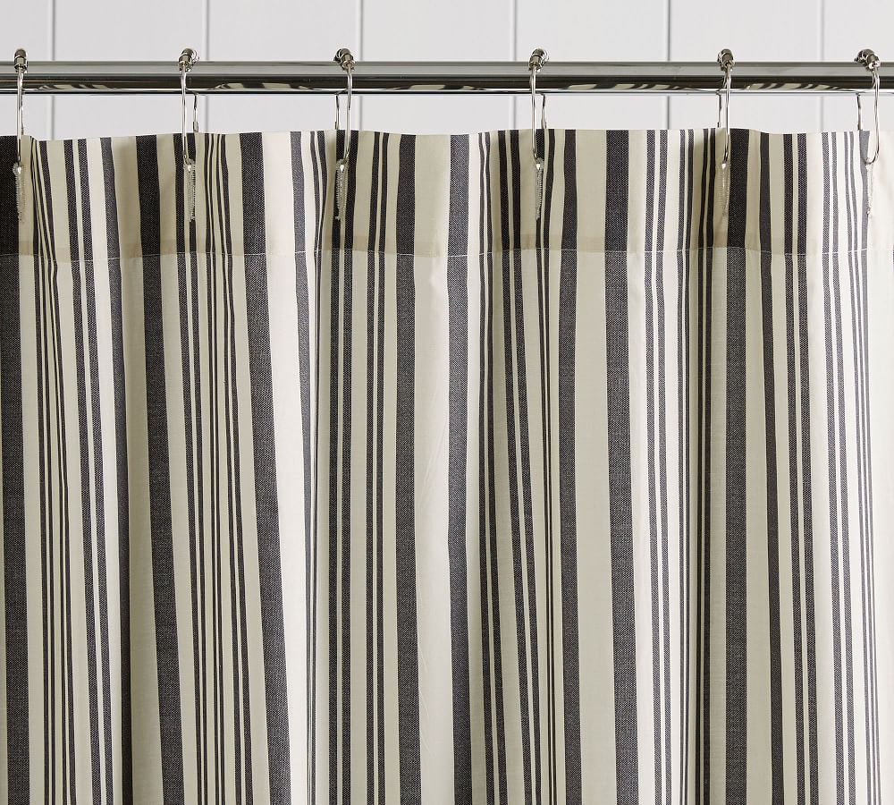 Antique Stripe Organic Shower Curtain Pottery Barn