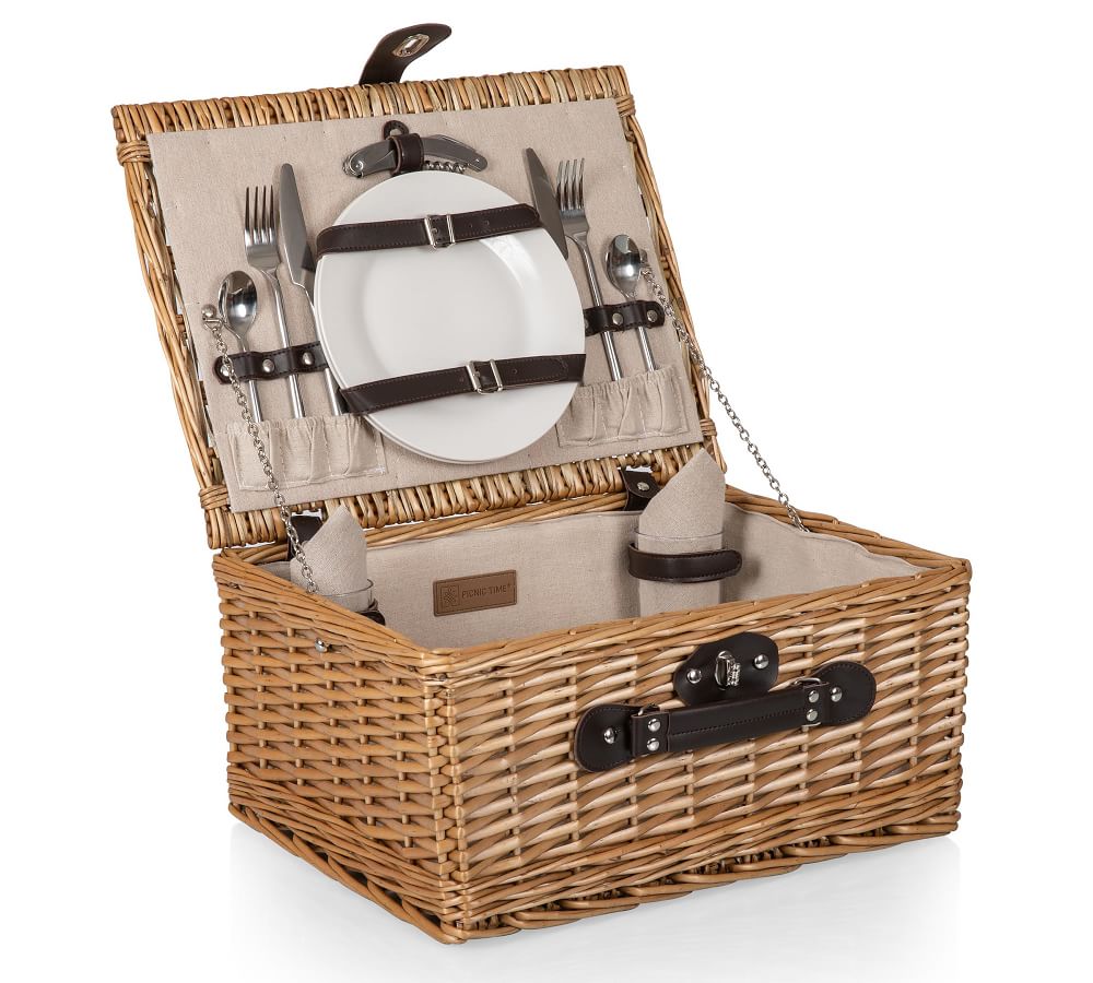 Vintage Family Home Storage Box willow Wicker Picnic Basket with Picnic Mat,as Best Holiday Gift