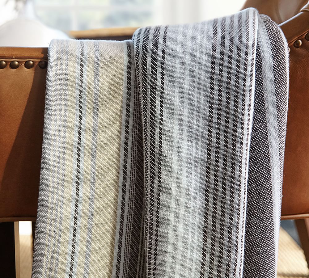 Cannon Stripe Woven Throw Blanket | Pottery Barn